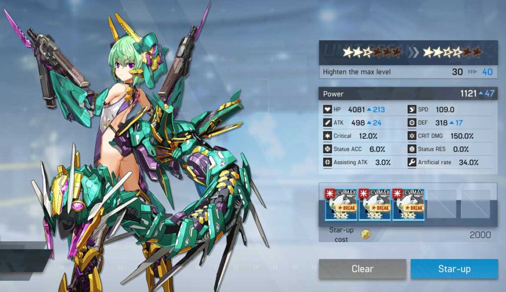 How to upgrade stars of Artery Gears