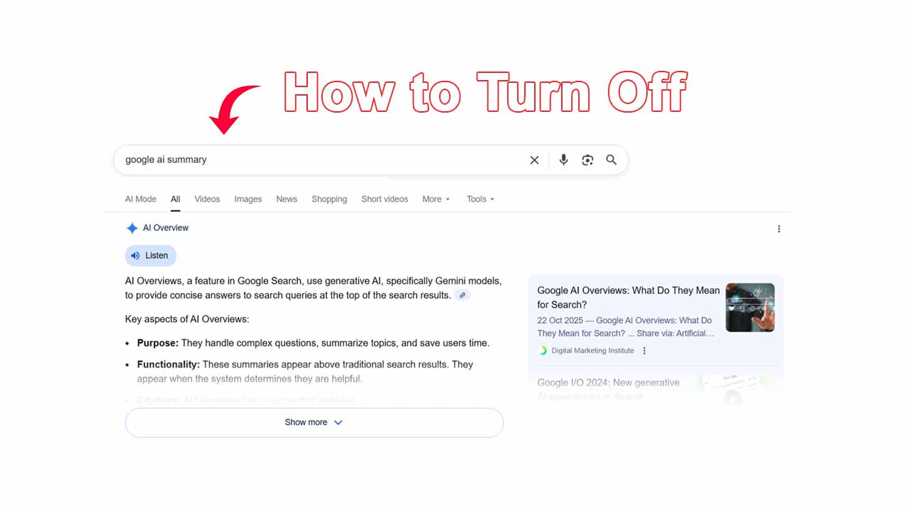 how to turn off google ai overview